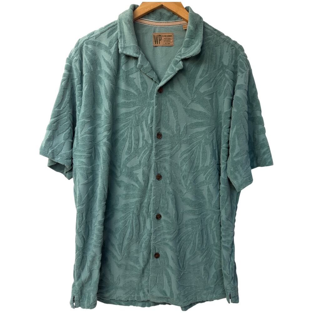 Weatherproof Textured Button Up Shirt Mens XXL Blue Short Sleeve Casual - Picture 1 of 3